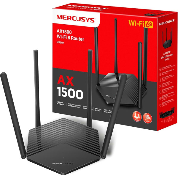Router Mercusys MR60X  AX1500  Wi-Fi 6 Dual-Band