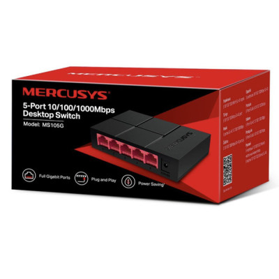 Switch Mercusys 5 Portas GIGABIT 10/100/1000Mbps - MS105G