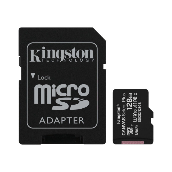 Cartão de Memória Micro SD Kingston 128GB Canvas Select Plus C/ Adaptador-SDCS2/128GB
