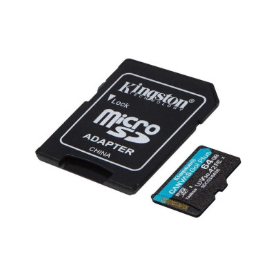 Cartão de Memória Micro SD Kingston 64GB Canvas Go Plus C/Adaptador-SDCG3/64GB Cartão de Memória Micro SD Kingston 64GB Canvas Go Plus C/Adaptador-SDCG3/64GB