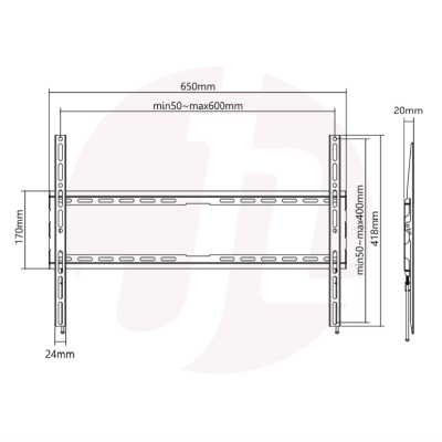 Suporte de Parede Napofix 040F 37" - 90" Fixo Preto