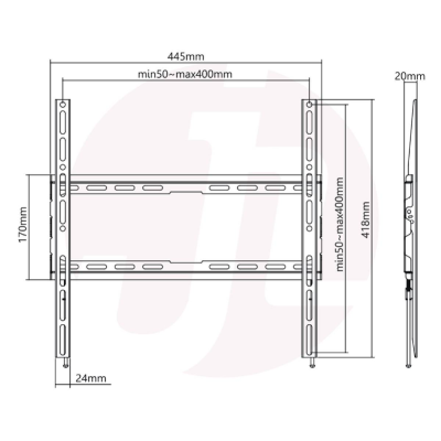 Suporte de Parede Napofix 035F 32" - 70" Fixo Preto