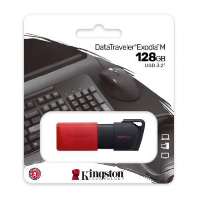 Pen Drive Kingston DataTraveler Exodia 128GB USB3.2  Black/Red-DTXM/128GB