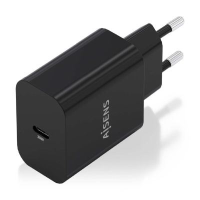 AISENS A110-0939 – Carregador GaN 20W, 1x USB-C PD3.0, Preto