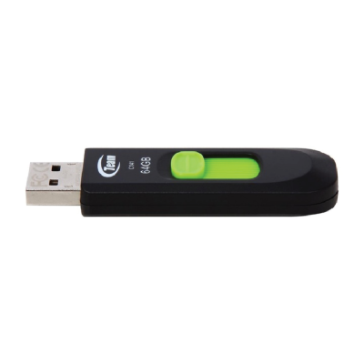 Pen Drive Team Group C141 64GB – USB 2.0, Slide, Preto e Verde