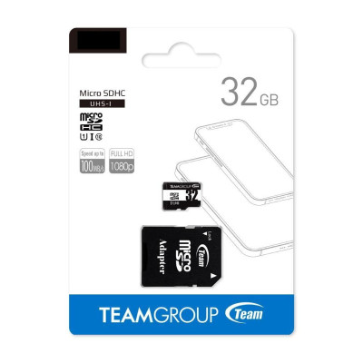 Cartão de Memória Micro SDHC Team Group 32GB Class 10 UHS-I SDHC C/ Adaptador-TUSDH32GCL10U03