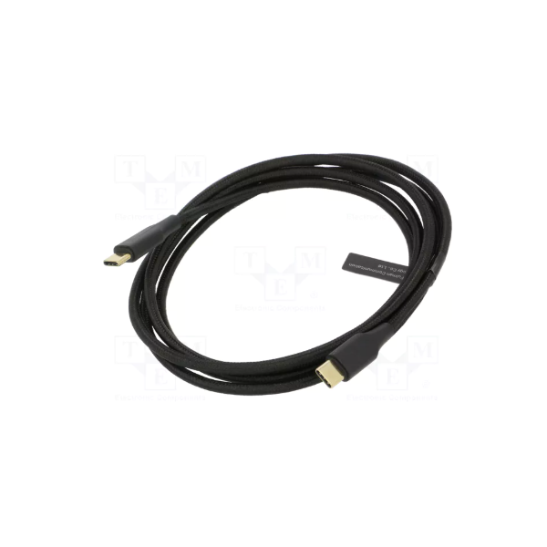 VENTION TAUBG – USB 2.0 Cable, 1.5m, Black, USB-C on Both Ends, Nickel-Plated